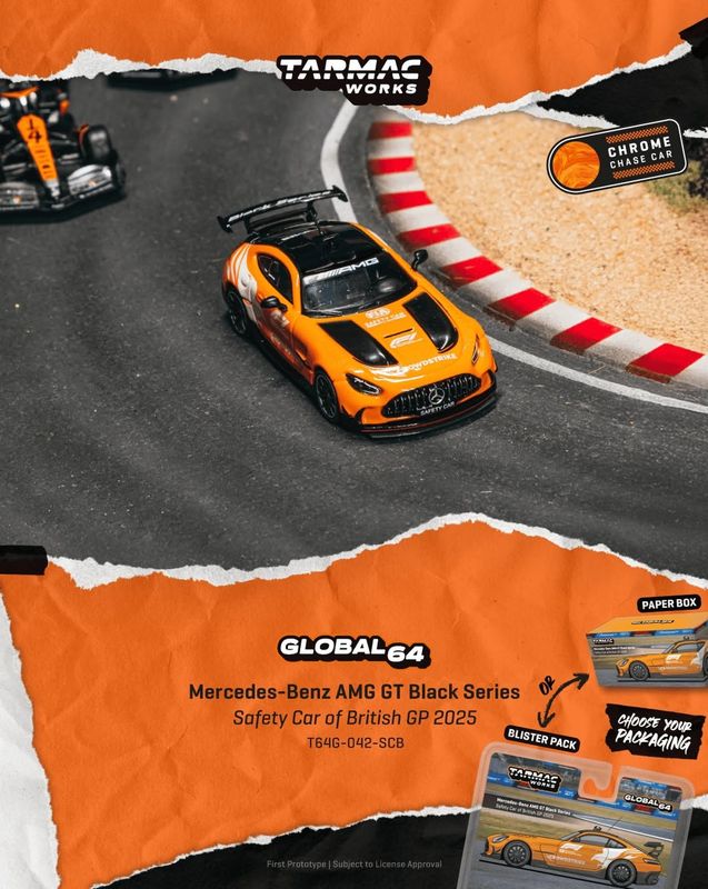 1:64 Tarmac - 2025 Mercedes-Benz AMG GT Black Series Safety Car F1 British GP