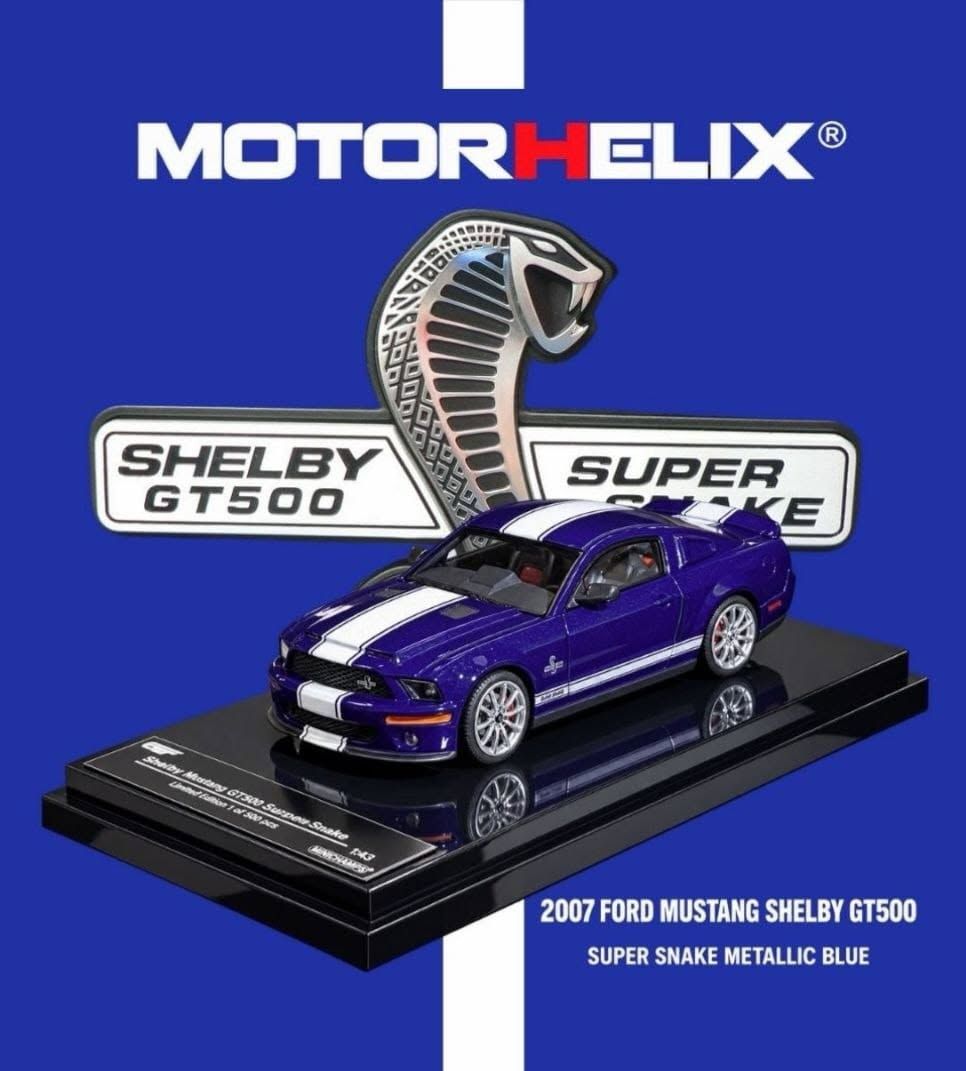 1:64 Motorhelix - 2007 Ford Mustang Shelby GT500 Super Snake, metallic blue