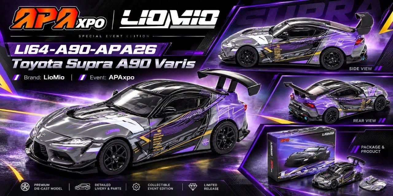 1:64 Liomio - Toyota Supra A90 Varis, purple/black *APAxpo Exclusives*