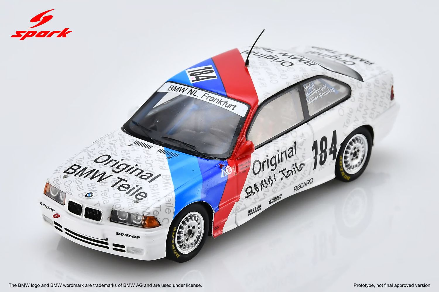 1:43 Spark - BMW 325i E36 #184 33rd Nürburgring 24H 1992 T. Voigt C. Mühlberger D. Möller-Sonntag