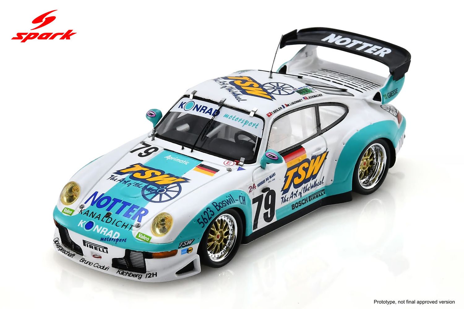 1:43 Spark - Porsche GT2 #79 Le Mans 24H 1997 M. Ligonnet T. Seiler L. Schumacher