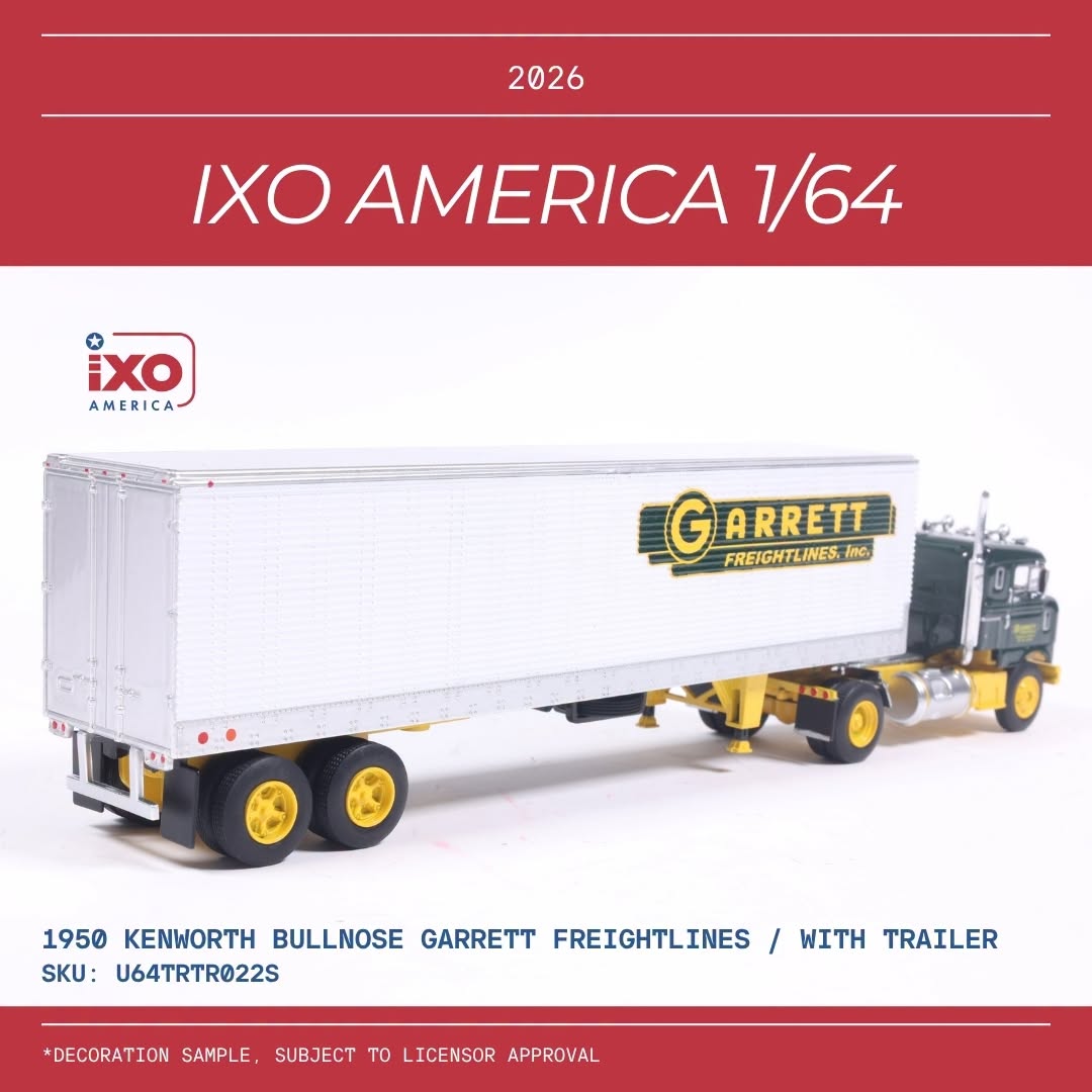 1:64 Ixo USA - 1950 Kenworth Bullnose Garrett Freightlines Green Yellow
