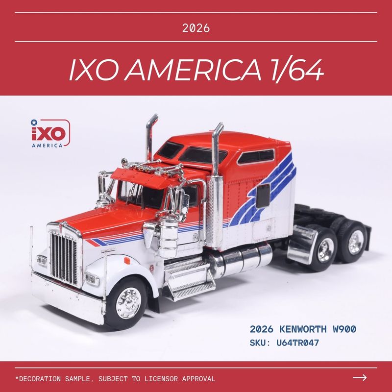 1:64 Ixo USA - 1994 Kenworth W900 Red White 1:64 Ixo USA - 1994 Kenworth W900 Red White