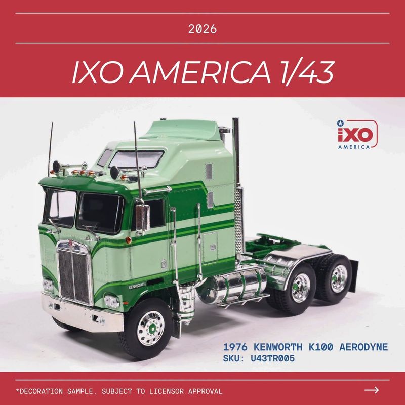 1:43 Ixo USA - 1976 Kenworth K100 Aerodyne Light Green Dark Green 1:43 Ixo USA - 1976 Kenworth K100 Aerodyne Light Green Dark Green