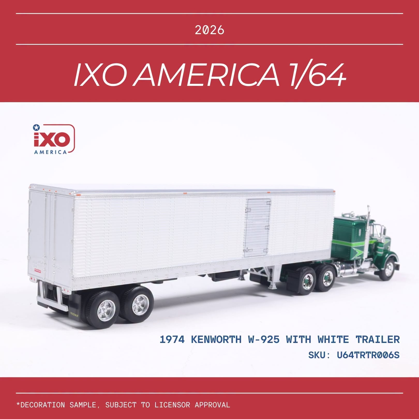 1:64 Ixo USA - 1974 Kenworth W925 Green White