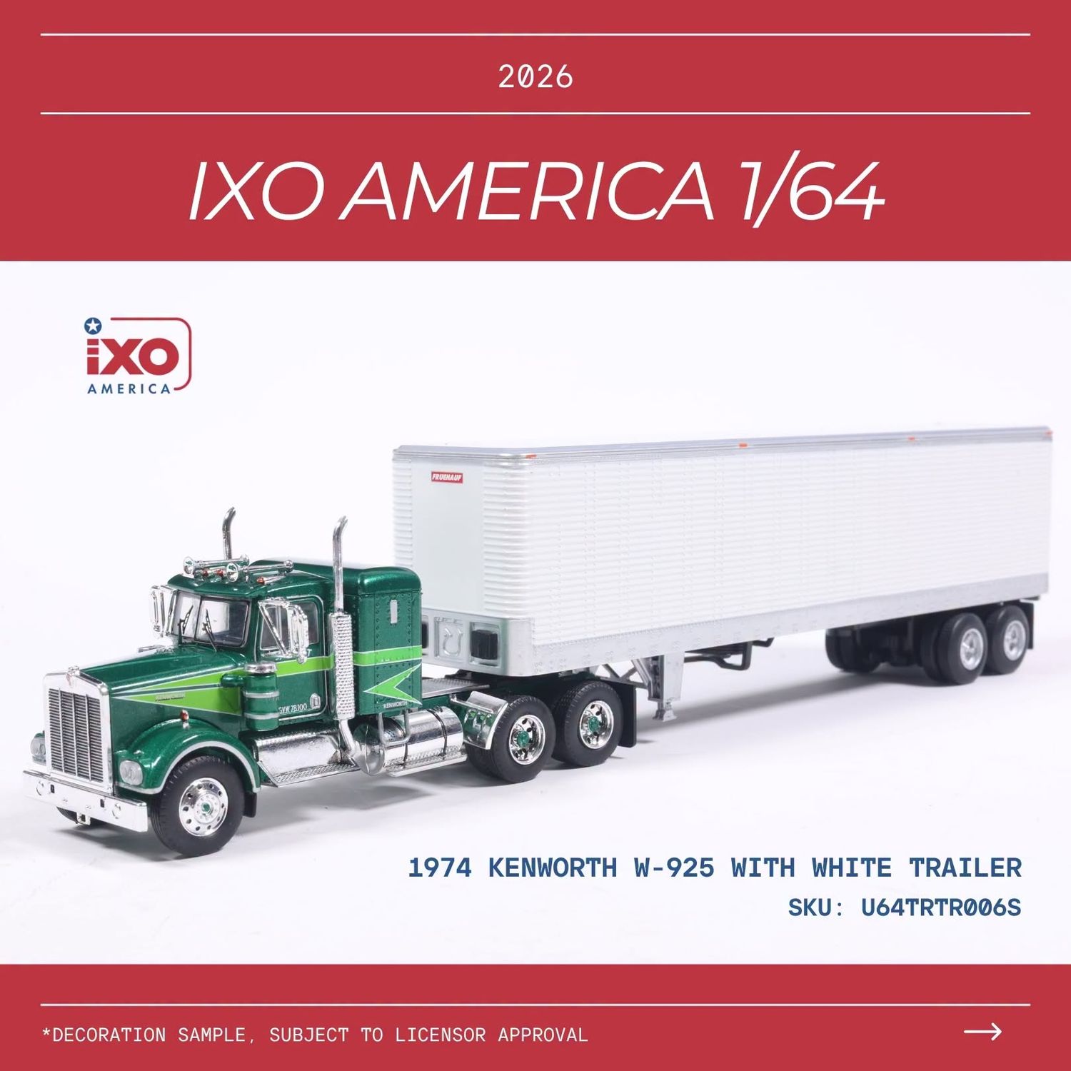 1:64 Ixo USA - 1974 Kenworth W925 Green White