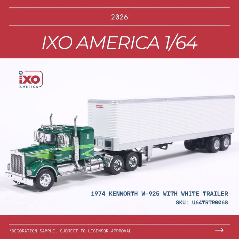 1:64 Ixo USA - 1974 Kenworth W925 Green White 1:64 Ixo USA - 1974 Kenworth W925 Green White