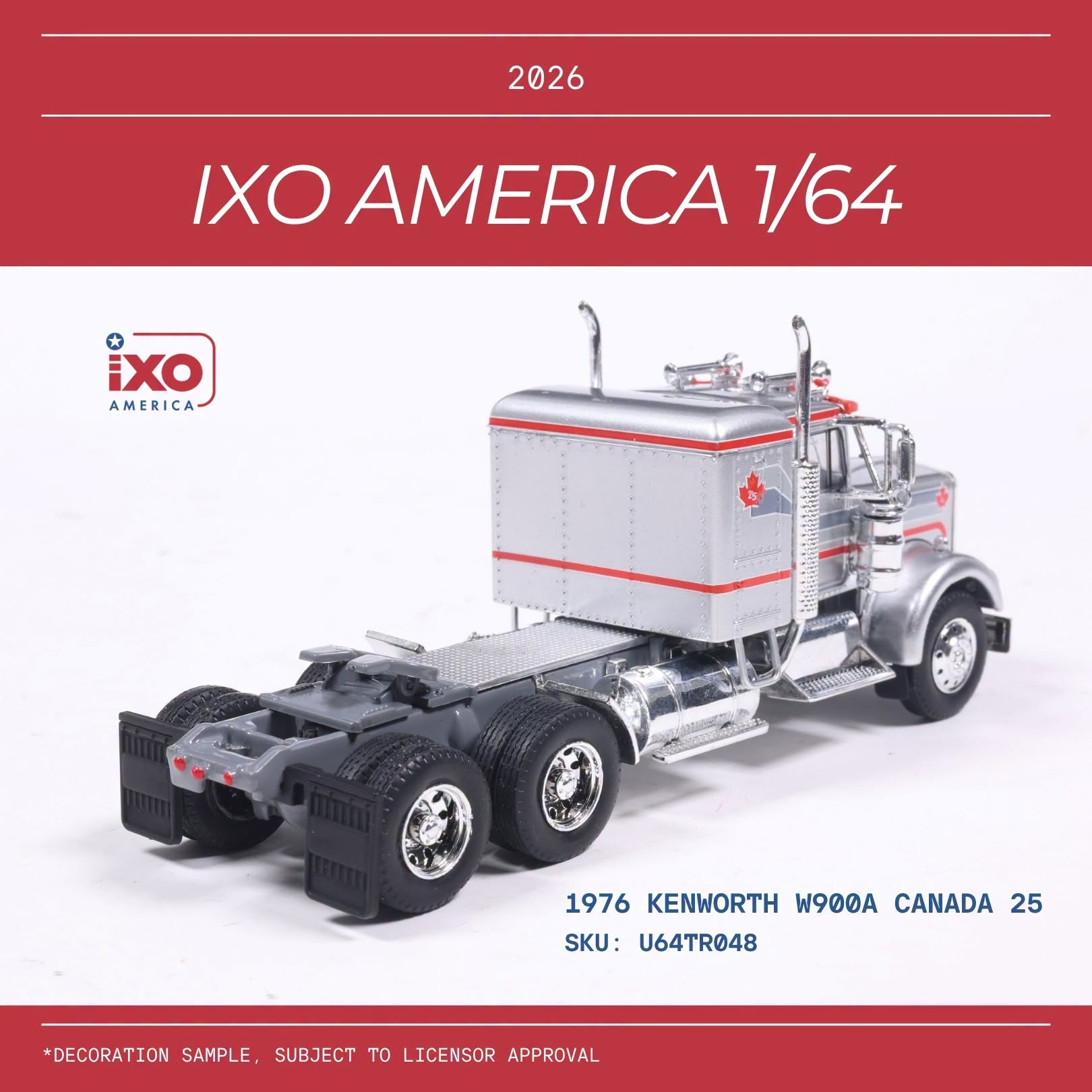 1:64 Ixo USA - 1976 Kenworth W900 Canada 25 Grey