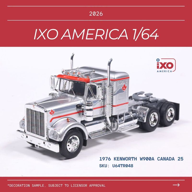 1:64 Ixo USA - 1976 Kenworth W900 Canada 25 Grey 1:64 Ixo USA - 1976 Kenworth W900 Canada 25 Grey