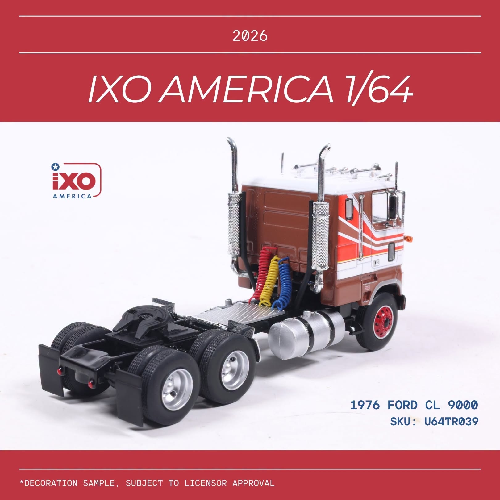 1:64 Ixo USA - 1976 Ford CL 9000 Brown Red