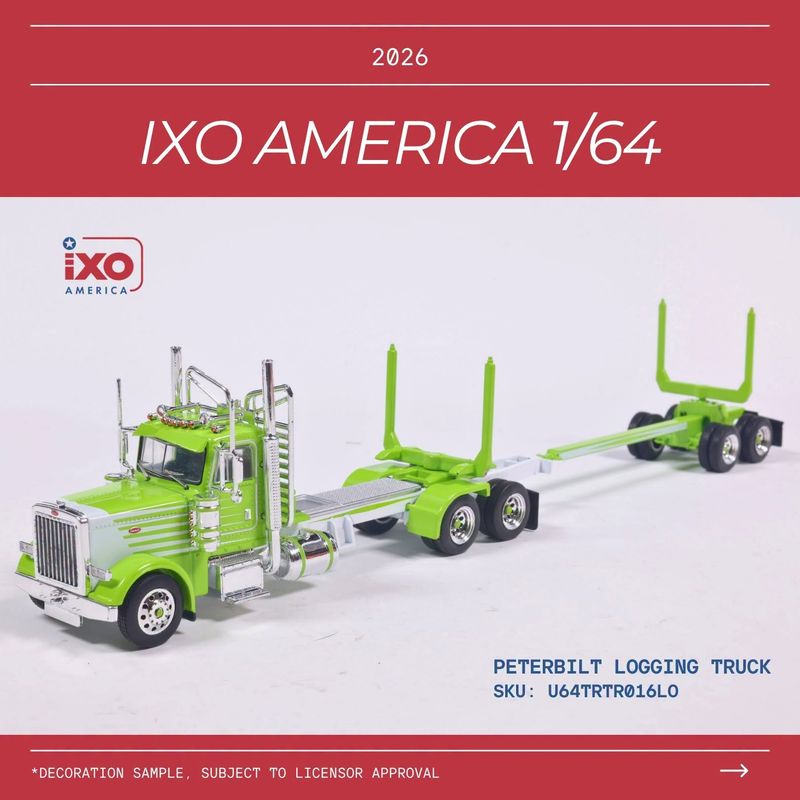 1:64 Ixo USA - Peterbilt Logging Truck Light Green 1:64 Ixo USA - Peterbilt Logging Truck Light Green