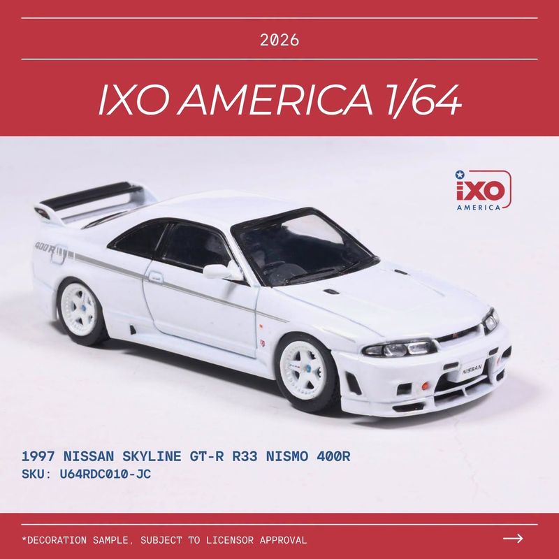 1:64 Ixo USA - 1997 Nissan Skyline GT-R (R33) Nismo 400R White 1:64 Ixo USA - 1997 Nissan Skyline GT-R (R33) Nismo 400R White