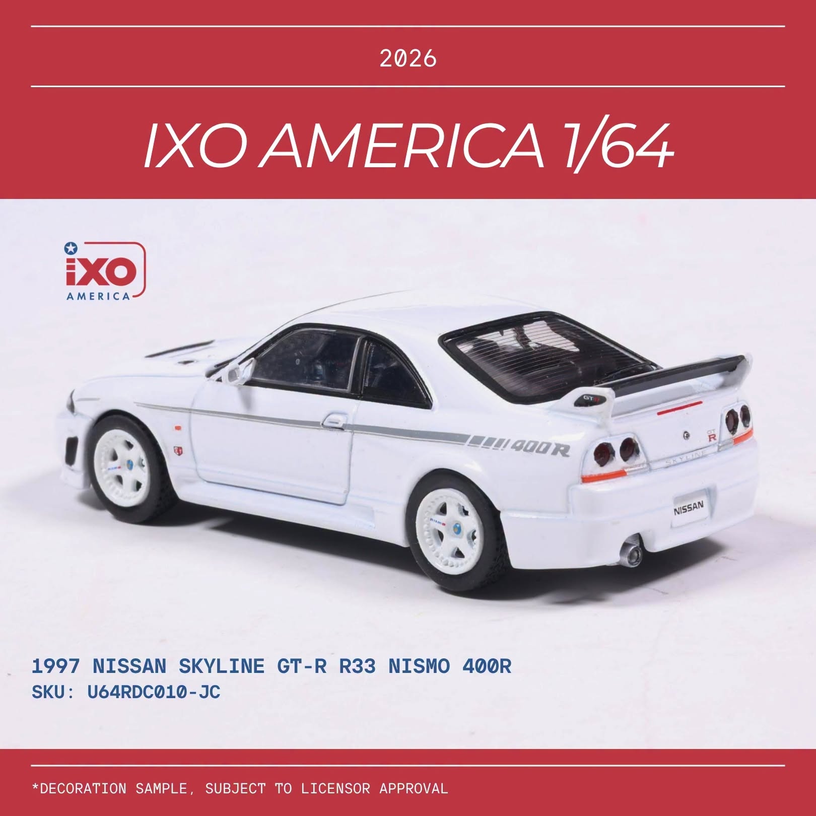 1:64 Ixo USA - 1997 Nissan Skyline GT-R (R33) Nismo 400R White