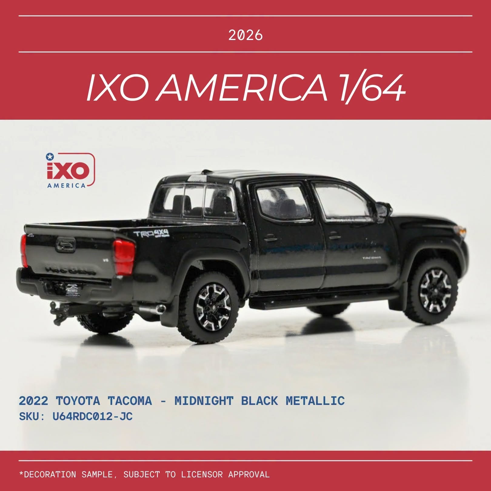 1:64 Ixo USA - 2022 Toyota Tacoma Black