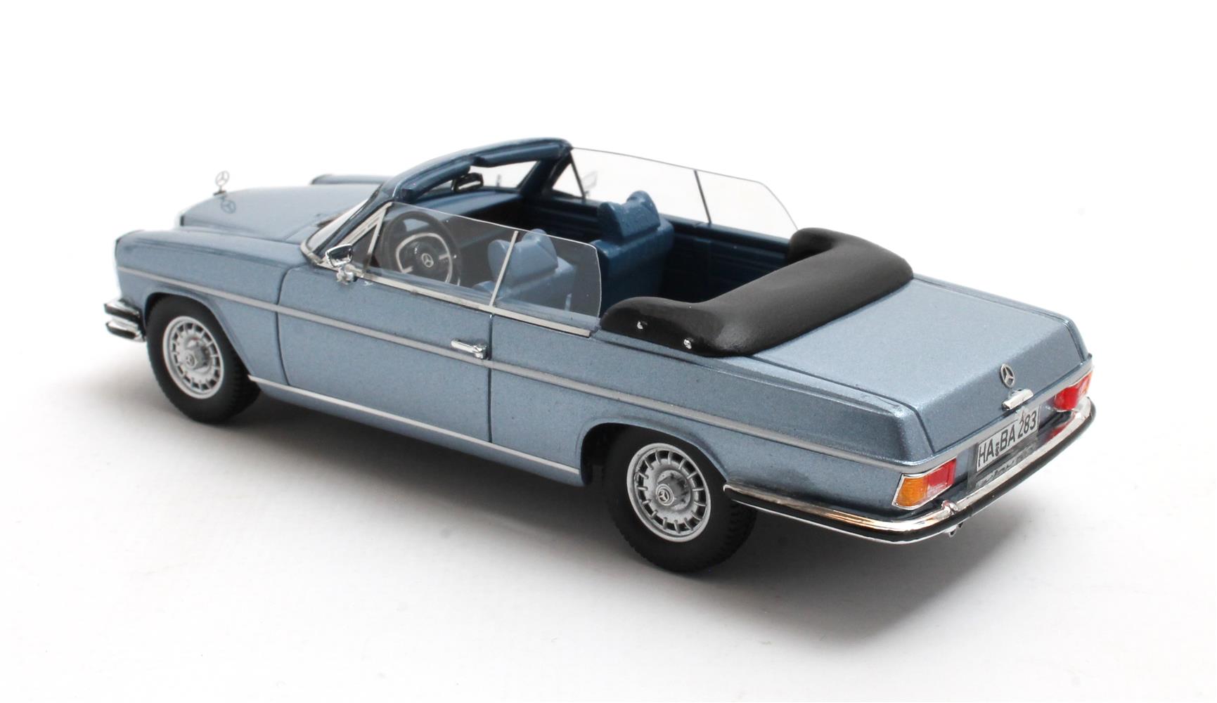 1:43 Matrix - 1968 Mercedes Benz 280CE (W114) Cabriolet Open Light Blue Metallic