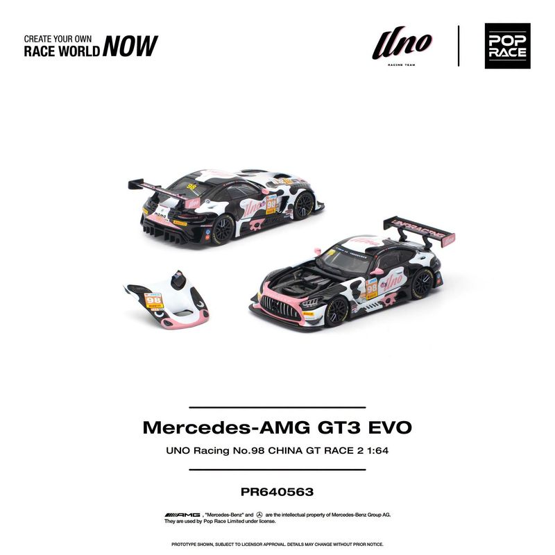 1:64 Pop Race Limited - Mercedes-AMG GT3 Evo Uno Racing #98 China GT Race 2 *Mumu* 1:64 Pop Race Limited - Mercedes-AMG GT3 Evo Uno Racing #98 China GT Race 2 *Mumu*