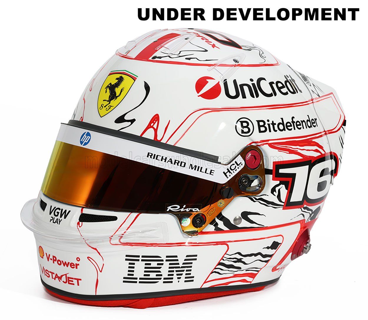1:2 Mini Helmet - Ferrari F1 HP #16 Japan GP 2025 C. Leclerc 150th Grand Prix