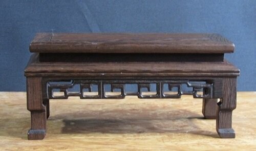 Bonsai table in Wenge, 19.5x10x9cm, fret work skirt on 4 sides. EXACT ITEM OFFER
