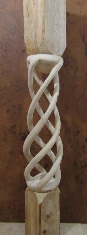 Hollow twist newel 195mm diameter. Hand carved. call the office