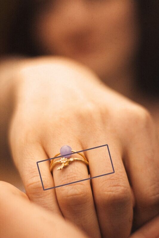 Ring Blume mit Blatt