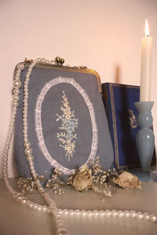 Tasche-Blume-Blau