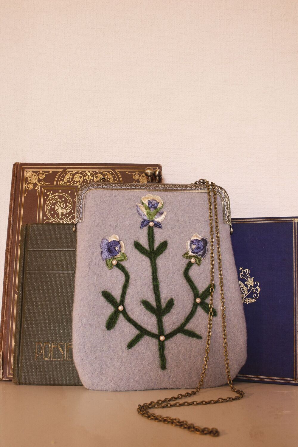 Tasche-Blume-Blau