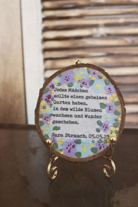 Holzbild mit Gedicht