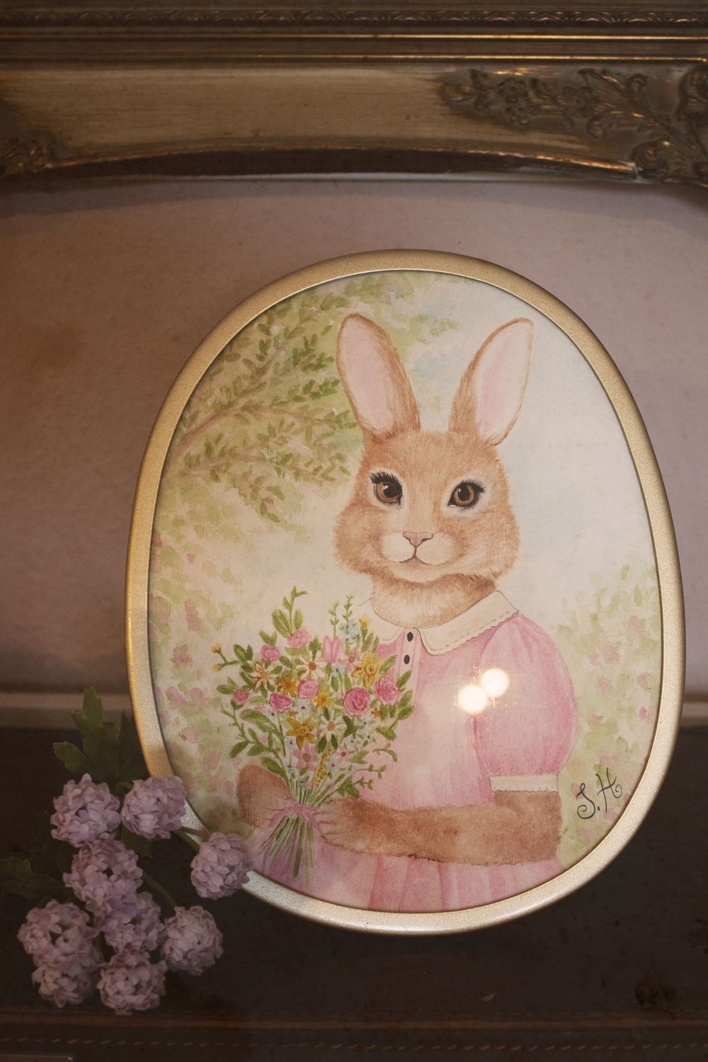 Gemälde. Hasenmädchen