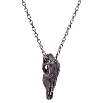 Gemsbok Skull Necklace with Black Diamond