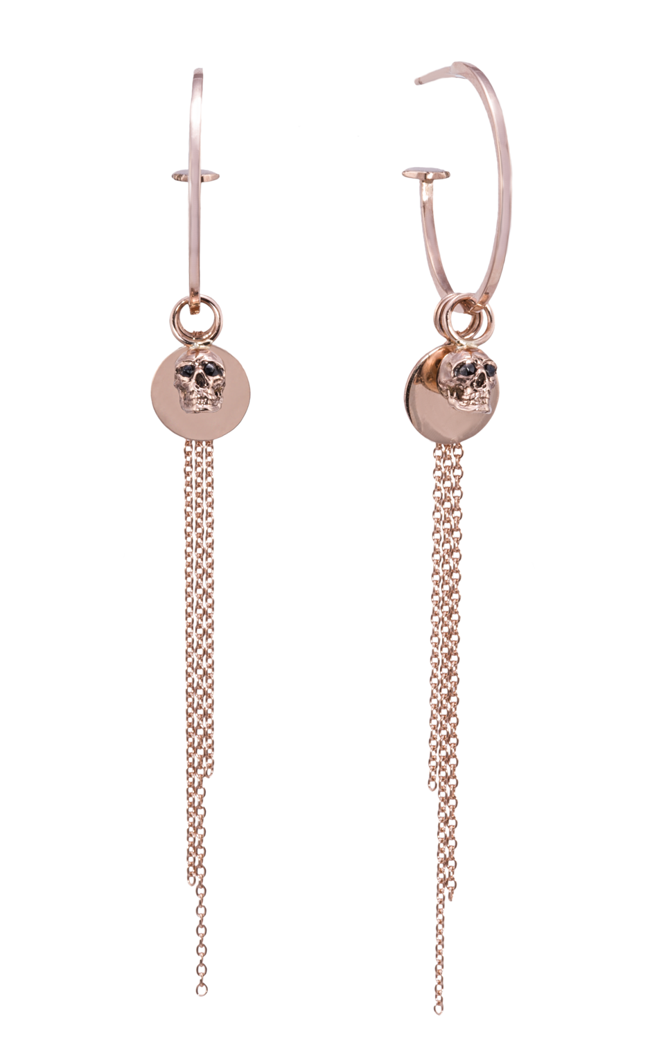 G-Candy Hoops in Gold with Vivre Skulls, Mini Discs and Tassel Charms G-Candy Hoops in Gold with Vivre Skulls, Mini Discs and Tassel Charms