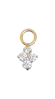 Lucky Clover Leaf Diamond Charm Lucky Clover Leaf Diamond Charm