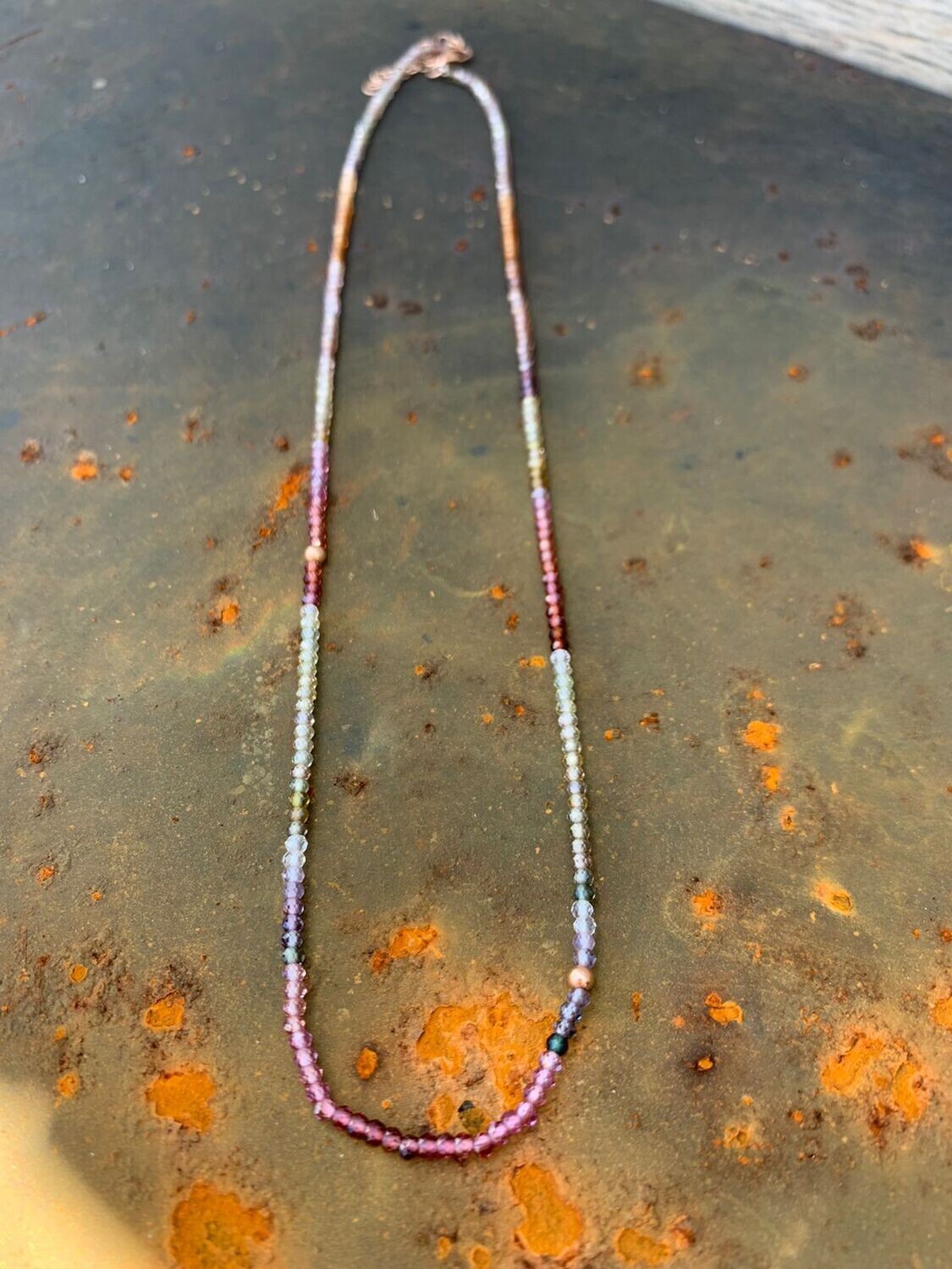 Mikayla Necklace in Garnet and Sapphire