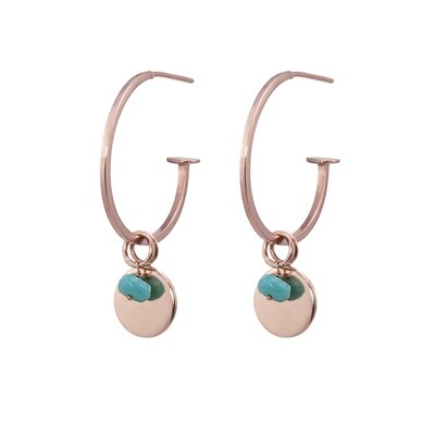 G-Candy Hoops with Turquoise Drops & Mini Discs