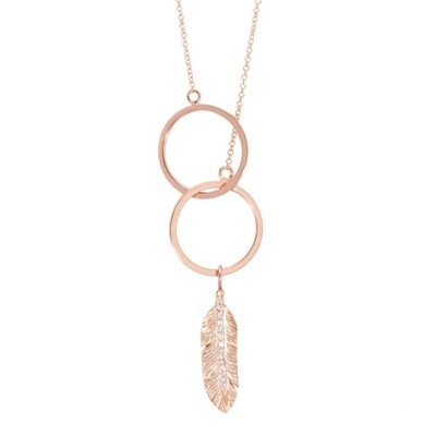 Eve Necklace with Diamond Feather Charm Eve Necklace with Diamond Feather Charm
