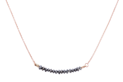 Bead Necklace with Black Diamonds
