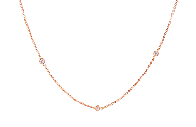 Dash Necklace with White Diamonds