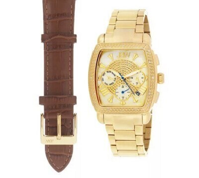 JBW Women&#39;s Victory Tank Quartz Diamond Accented MOP Dial Watch