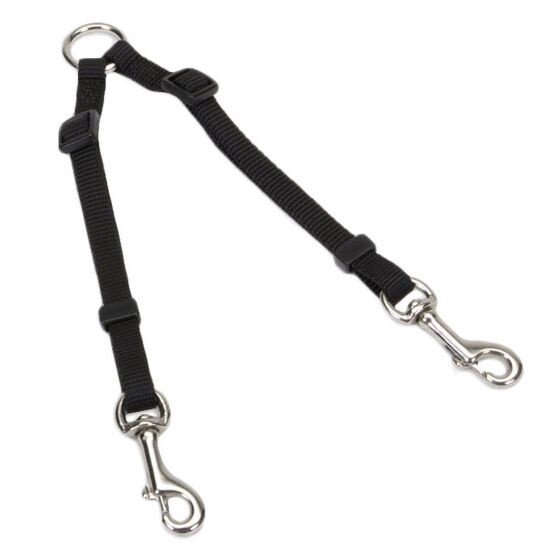 Coastal 2 Dog Adjustable Nylon Coupler Black Dog, Size: Small 3/8x18-24in