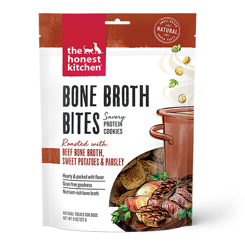 The Honest Kitchen® Bone Broth Bites Beef Bone Broth, Sweet Potatoes &amp; Parsley for Dogs, Grams: 227