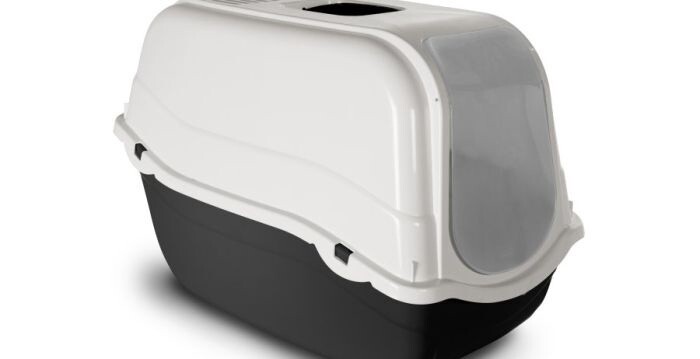 Covered Litter Box Romeo Style with Filter (Assorted Colors Available), Color: Dark Grey