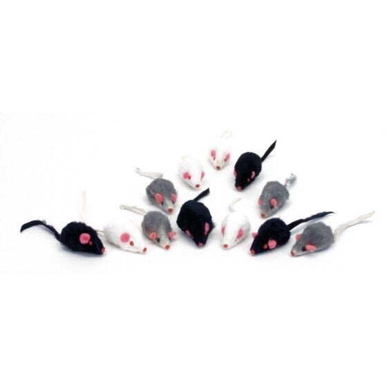 Turbo Fur Mice Cat Toy ( Assorted Colors )