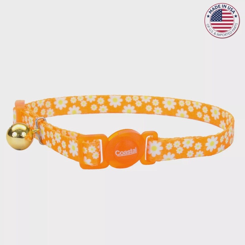 Safe Cat Fashion Adjustable Breakaway Collar Daisy Yellow Cat