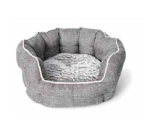 Bud-Z Round Deluxe Cuddler Grey Dog &amp; Cat Bed