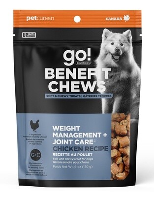 Go Benefit Chews Weight Management + Joint Care Soft and Chewy Treats Chicken Recipe Dog