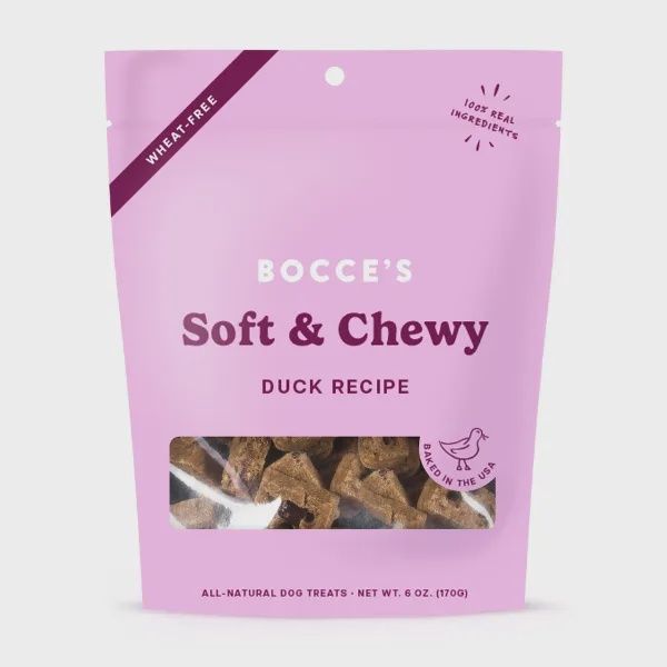 Bocce&#39;s Bakery Duck Recipe Soft &amp; Chewy Dog Treats