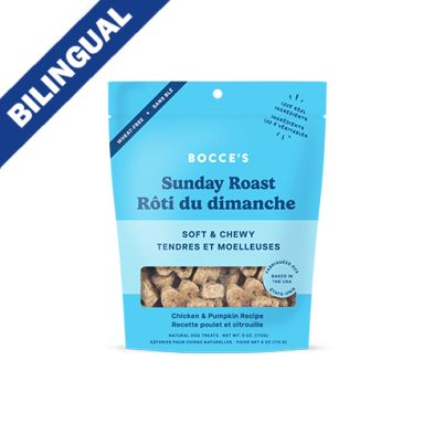 Bocce&#39;s Bakery Sunday Roast Chicken &amp; Pumpkin Recipe Soft &amp; Chewy Dog Treats 6oz