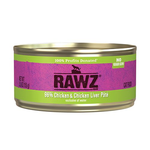 RAWZ® 96% Chicken &amp; Chicken Liver Pâté Wet Cat Food, Grams: 156