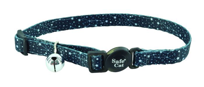 Safe Cat® Fashion Adjustable Breakaway Collar, Constellations Cat 1pc 3/8&quot; x 8&quot;-12&quot;