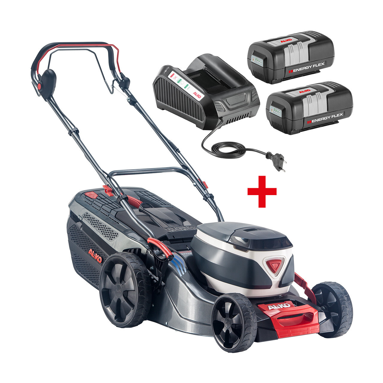 Akumulatora zāles pļāvējs AL-KO ENERGY FLEX 46.2 Li SP COMFORT (komplektā  2 akumulatori)