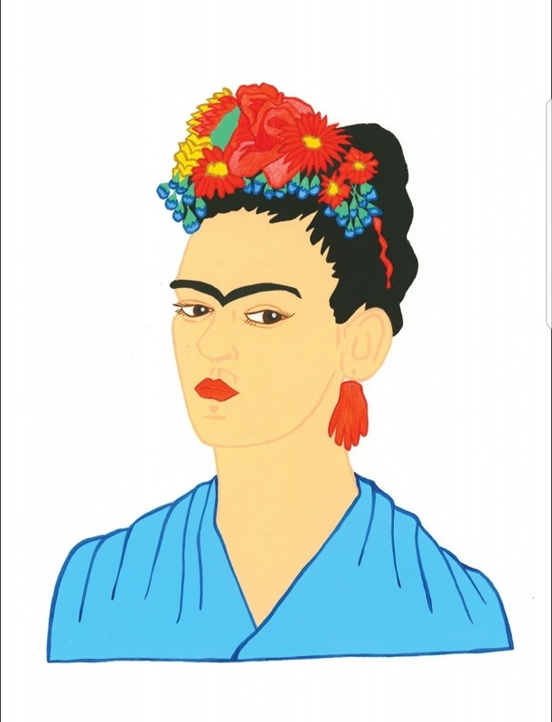 Frida in blue. (Picasso Hands)